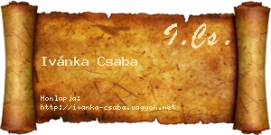 Ivánka Csaba névjegykártya